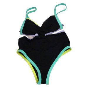 Victoria's Secret Black and Green One Piece Swimsuit